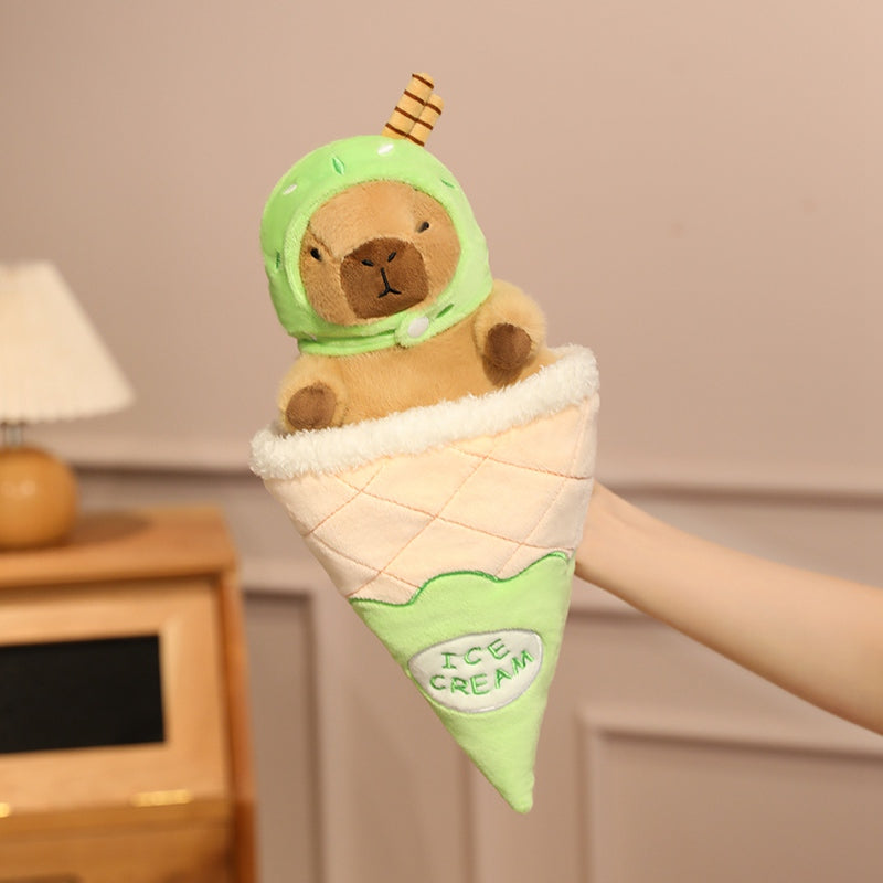 13" Cute Ice Cream Capybara Stuffed Animal Kawaii Plush Toy - Soft Friend