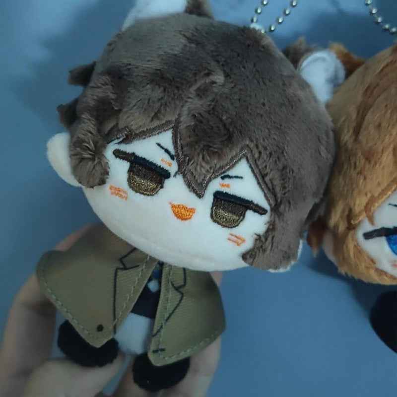 Anime Plush Keychain, 4" Cute Chibi Plush Figure for BSD Fans (Dazai Osamu)
