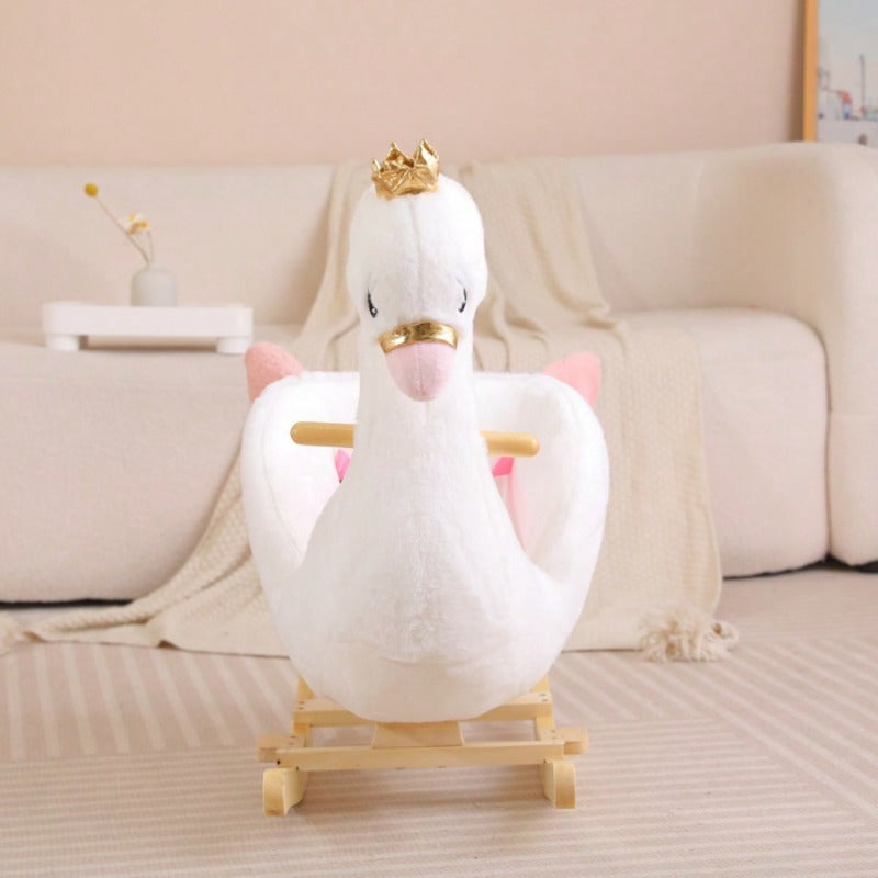 Rocking Horse, Swan Theme, Baby Toys, Home Outdoor Can Be Used, Holiday Birthday Gifts