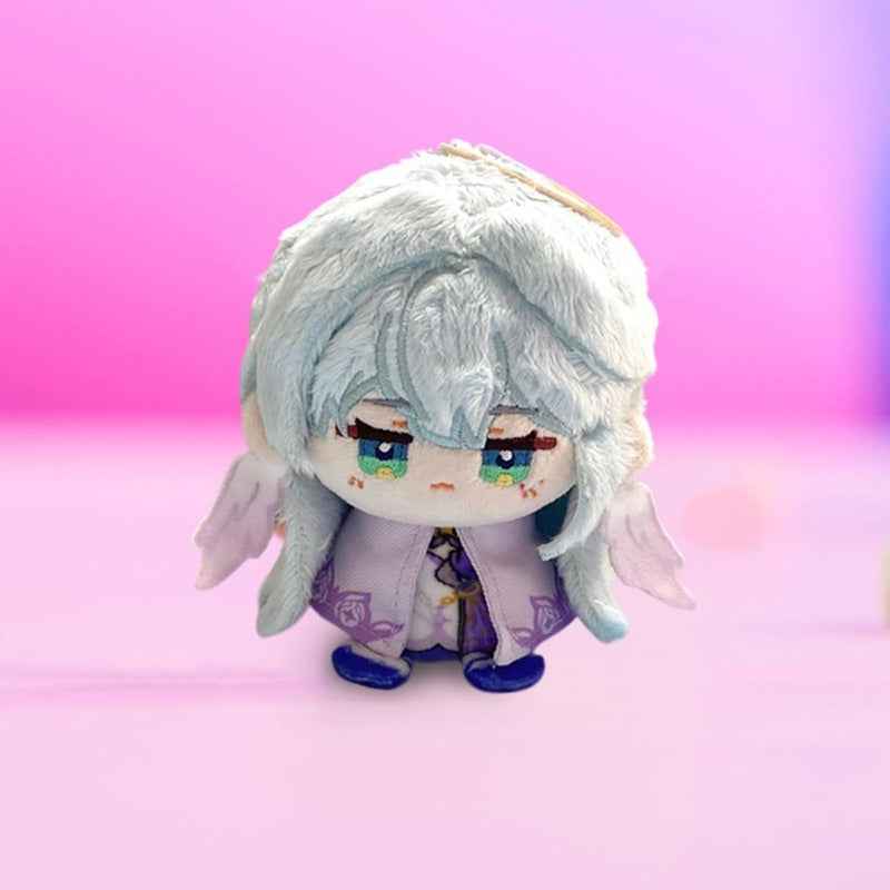 Anime Plush Toy Keychain, 4" Cute Chibi Genshin Plushie (Robin)