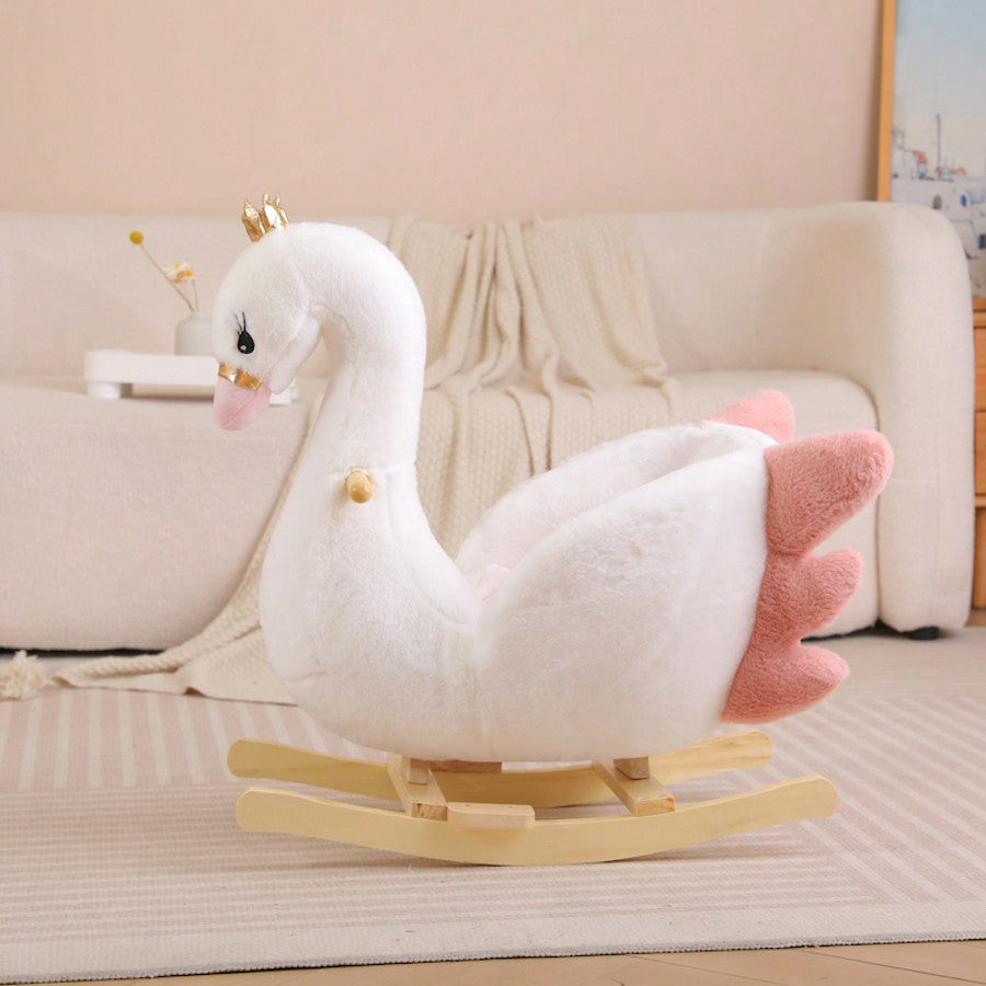 Rocking Horse, Swan Theme, Baby Toys, Home Outdoor Can Be Used, Holiday Birthday Gifts