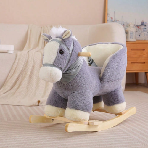 A Grey Horse With A Scarf, Baby Toys, Indoor And Outdoor Use, Holiday Gifts, Birthday Gifts