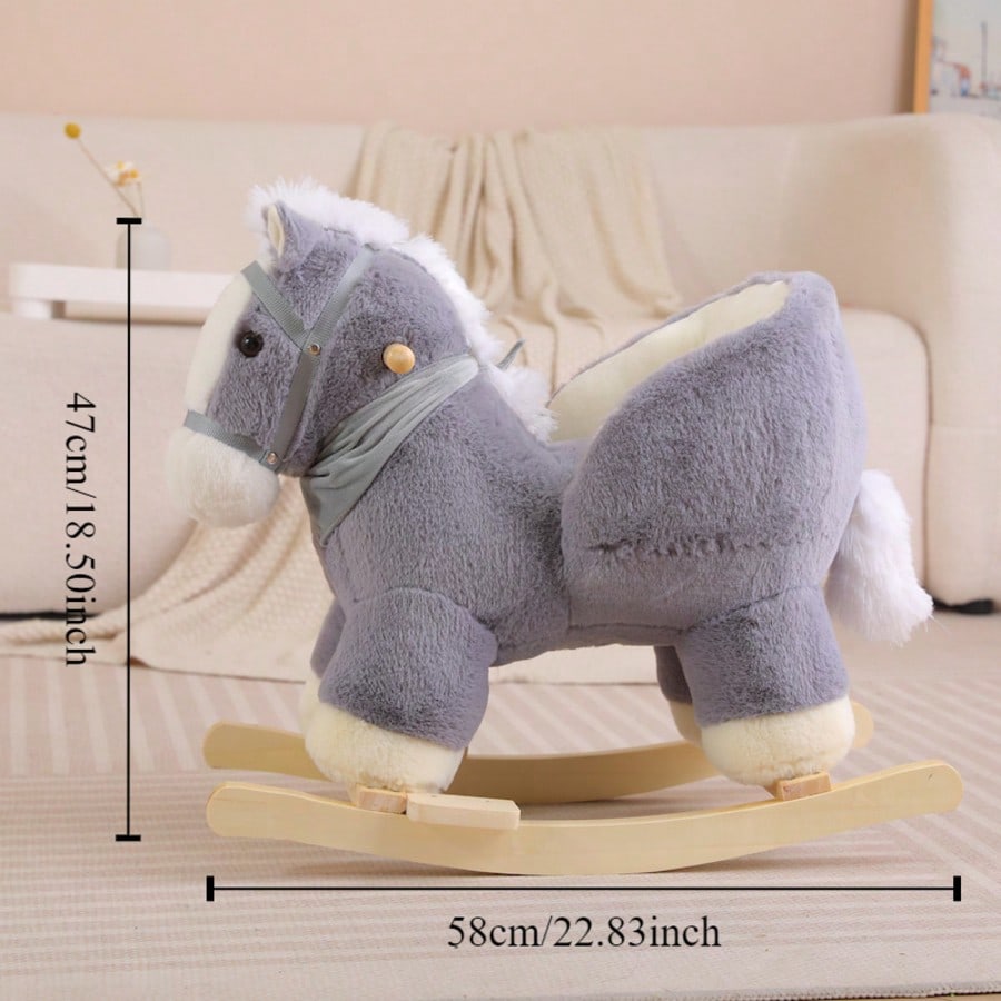 A Grey Horse With A Scarf, Baby Toys, Indoor And Outdoor Use, Holiday Gifts, Birthday Gifts