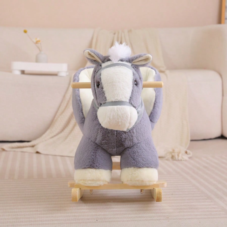 A Grey Horse With A Scarf, Baby Toys, Indoor And Outdoor Use, Holiday Gifts, Birthday Gifts