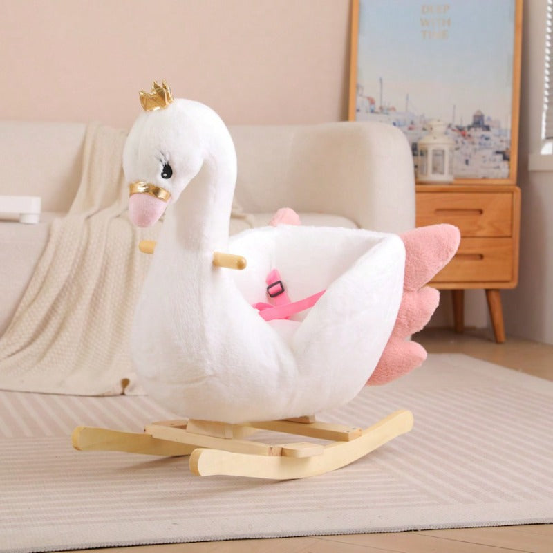Rocking Horse, Swan Theme, Baby Toys, Home Outdoor Can Be Used, Holiday Birthday Gifts