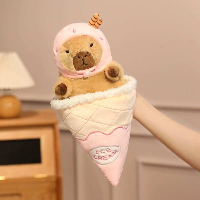 13" Cute Ice Cream Capybara Stuffed Animal Kawaii Plush Toy - Soft Friend