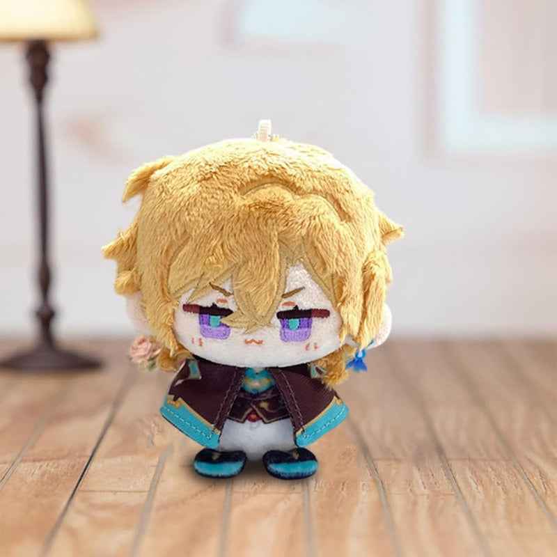 Anime Plush Toy Keychain, 4" Cute Chibi Genshin Plushie (Aventurine)