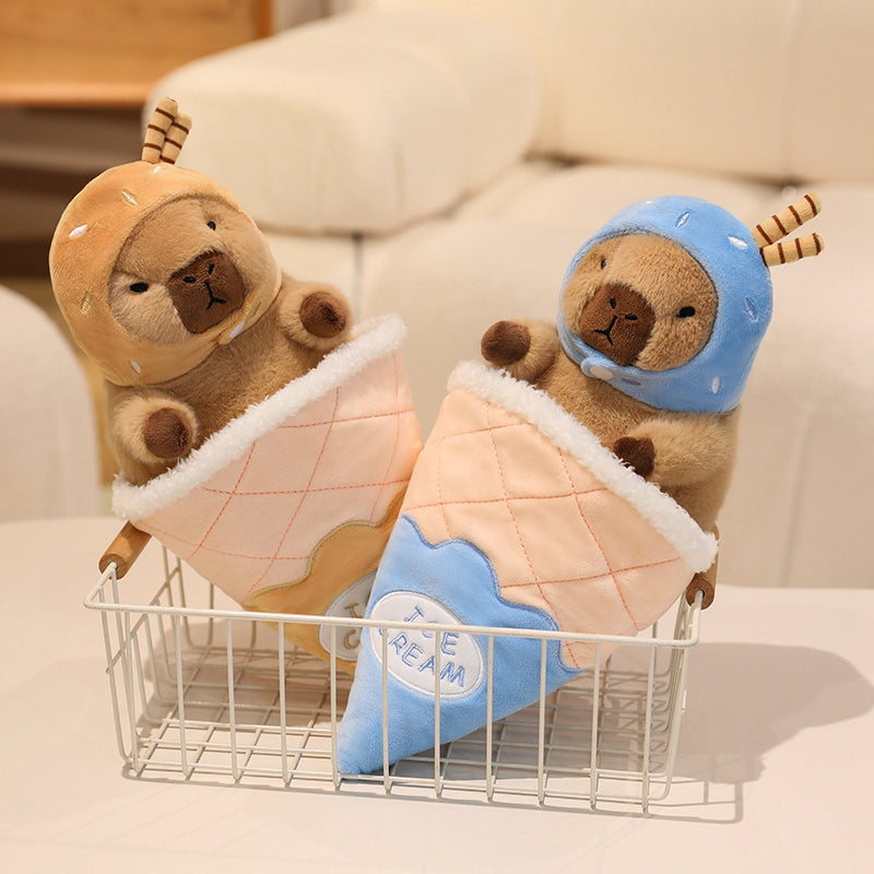 13" Cute Ice Cream Capybara Stuffed Animal Kawaii Plush Toy - Soft Friend