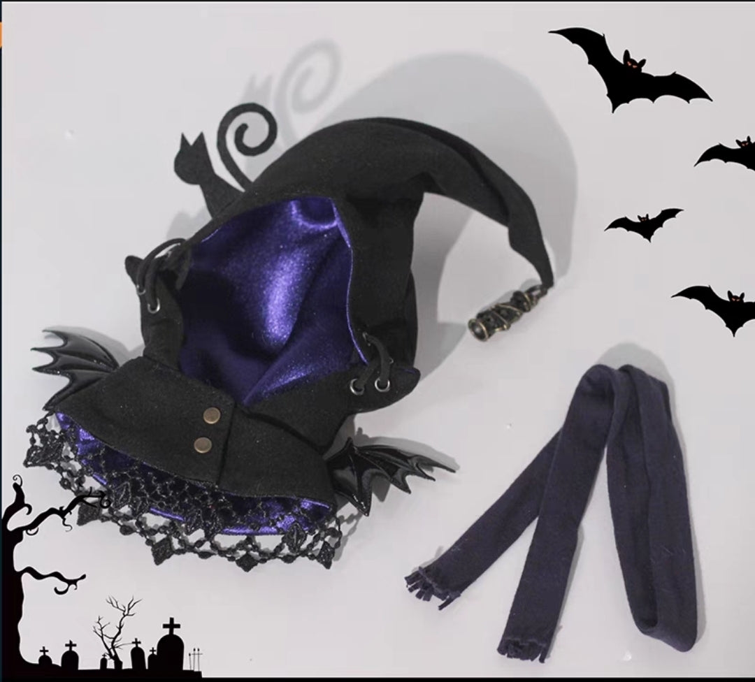 Witch & Black Cat Labubu Clothes | Handmade Labubu Outfit - Soft Friend