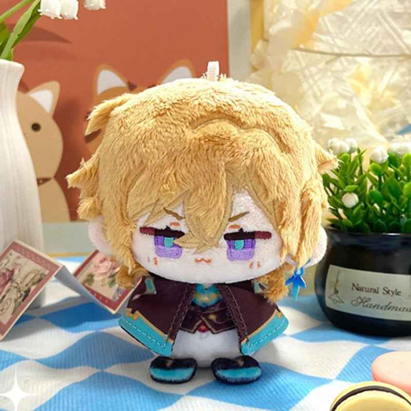 Anime Plush Toy Keychain, 4" Cute Chibi Genshin Plushie (Aventurine)