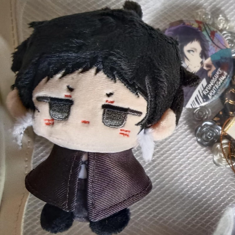 Anime Plush Keychain, 4" Cute Chibi Plush Figure for BSD Fans (Ryunosuke Akutagawa) - Soft Friend