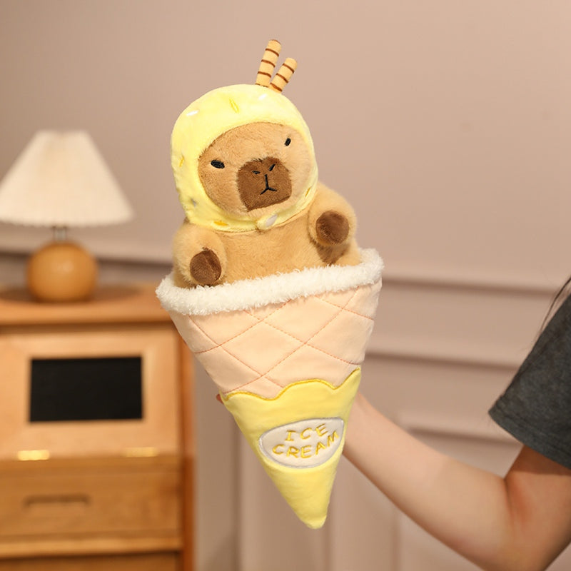 13" Cute Ice Cream Capybara Stuffed Animal Kawaii Plush Toy - Soft Friend