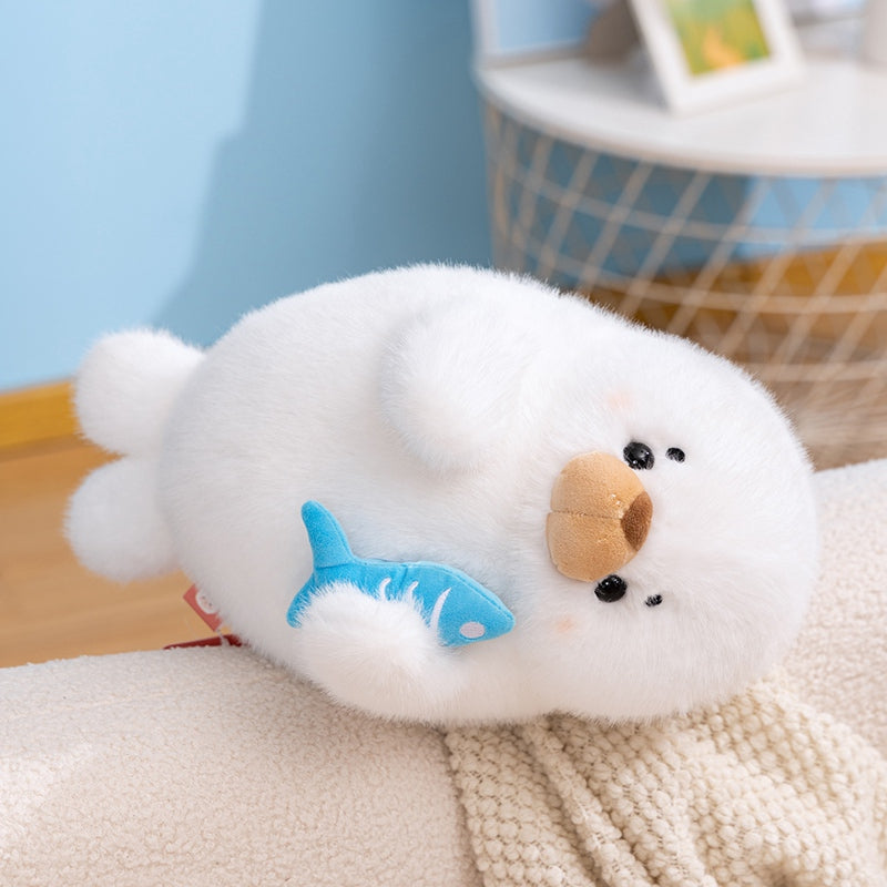 Catching fish Seal Stuffed Animal Plush Toy - Soft Friend