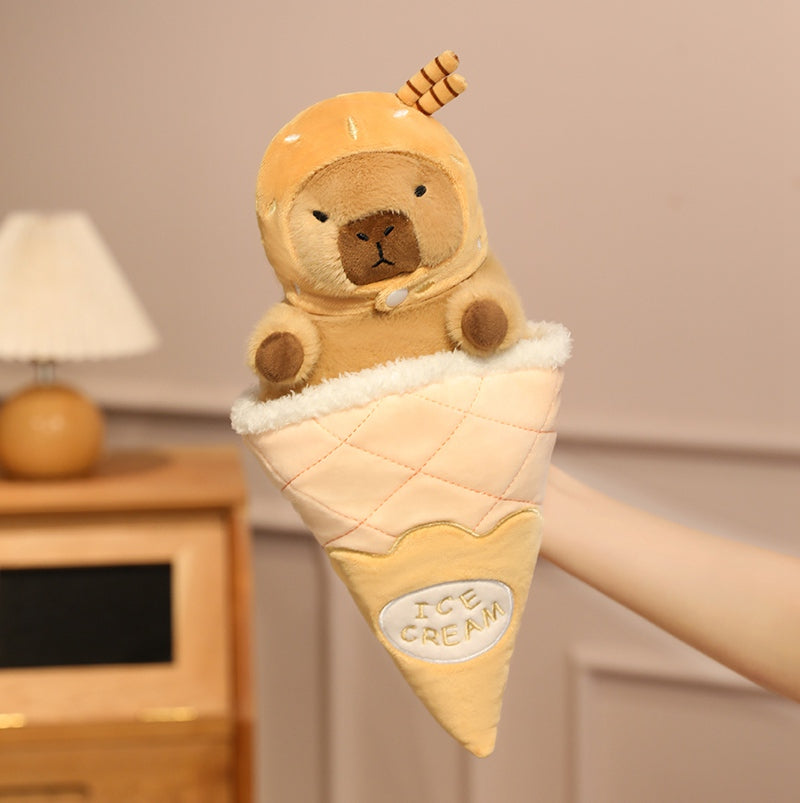 13" Cute Ice Cream Capybara Stuffed Animal Kawaii Plush Toy - Soft Friend
