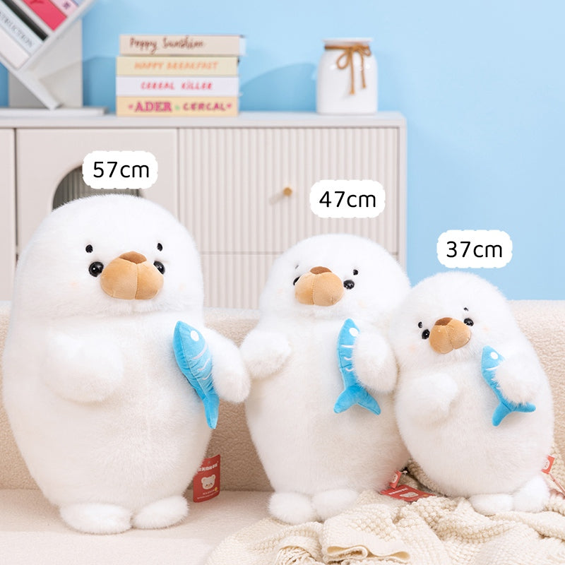Catching fish Seal Stuffed Animal Plush Toy - Soft Friend