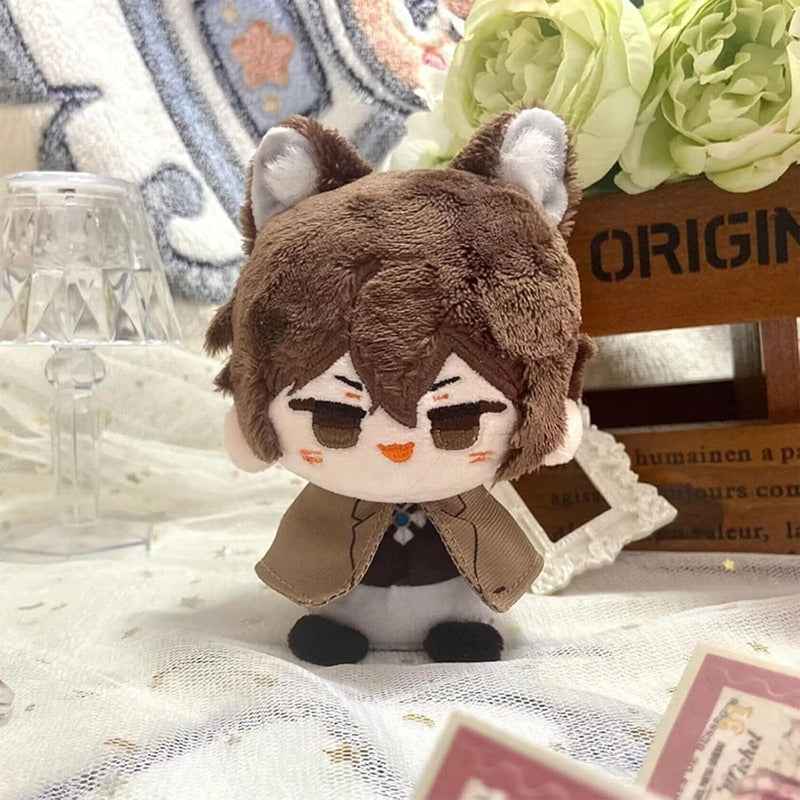 Anime Plush Keychain, 4" Cute Chibi Plush Figure for BSD Fans (Dazai Osamu)