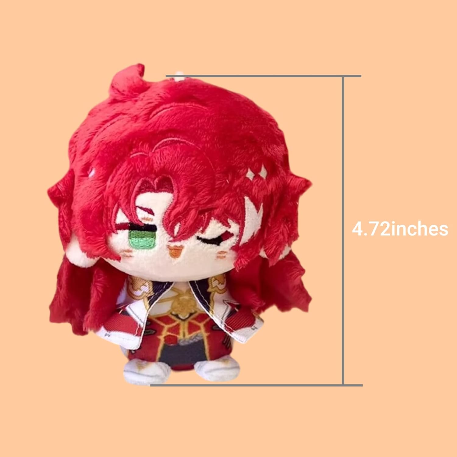 Anime Plush Toy Keychain, 4" Cute Chibi Genshin Plushie (Argenti) - Soft Friend