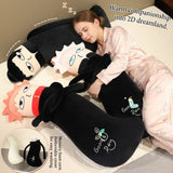 [In Stock] Funny Anime JJK Derp Face Body Pillow - Cute Long Plush Cushion for Bed & Sofa Decor