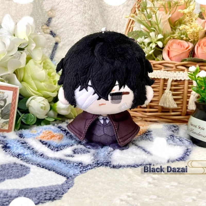 Anime Plush Keychain, 4" Cute Chibi Plush Figure for BSD Fans (Black Dazai) - Soft Friend