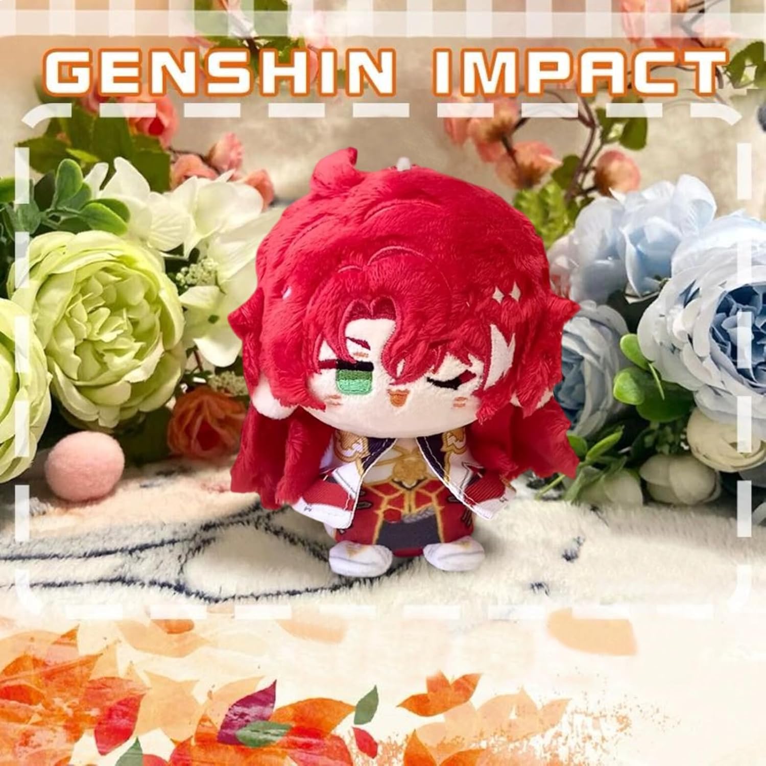 Anime Plush Toy Keychain, 4" Cute Chibi Genshin Plushie (Argenti) - Soft Friend