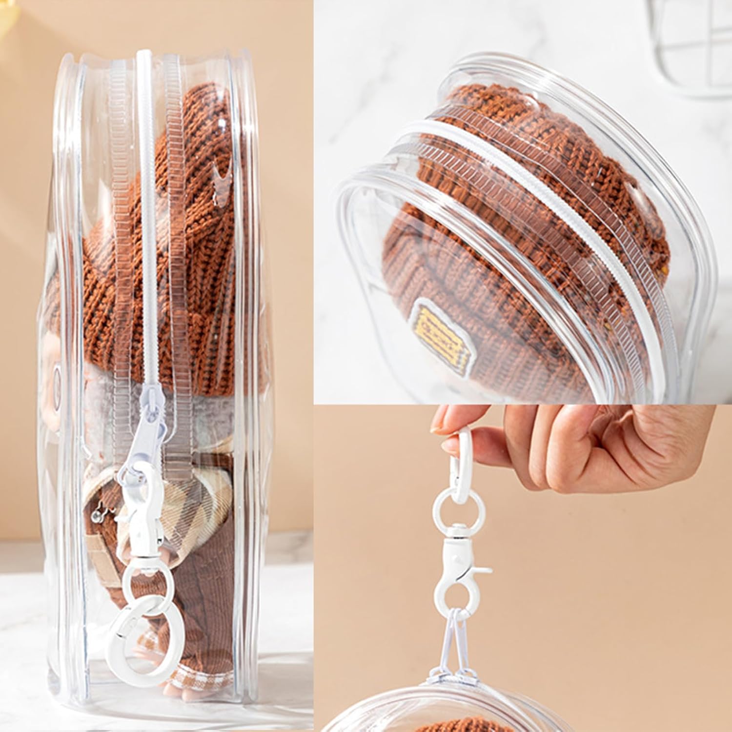 Clear Bag with Keychain for Labubu - Soft Friend