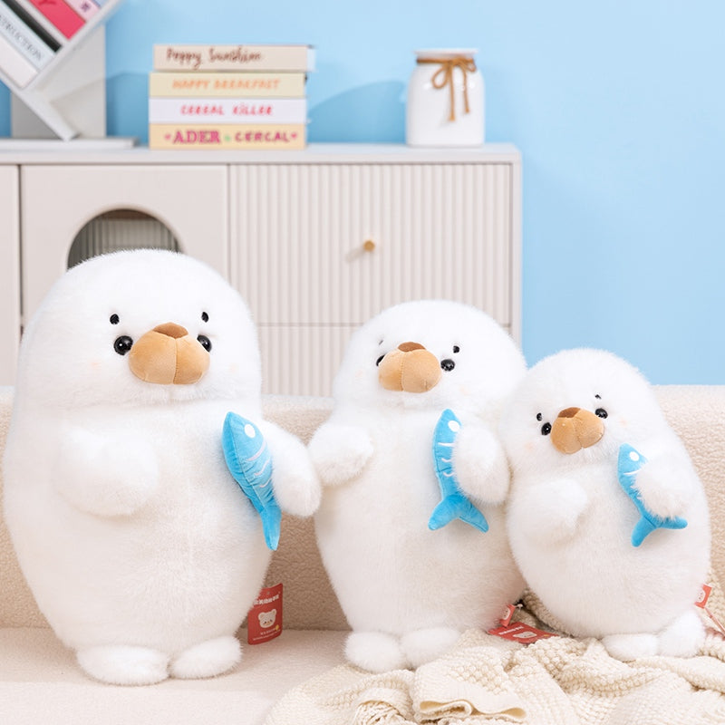 Catching fish Seal Stuffed Animal Plush Toy - Soft Friend