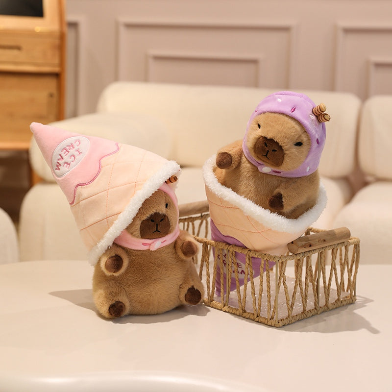 13" Cute Ice Cream Capybara Stuffed Animal Kawaii Plush Toy - Soft Friend