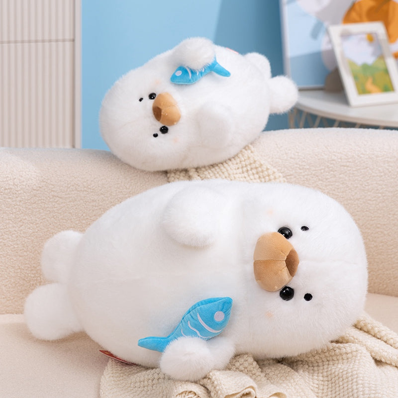 Catching fish Seal Stuffed Animal Plush Toy - Soft Friend