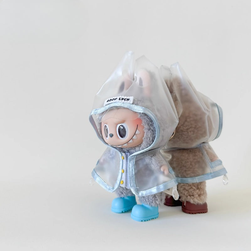 Clear Raincoat Labubu Clothes | Handmade Labubu Outfit - Soft Friend
