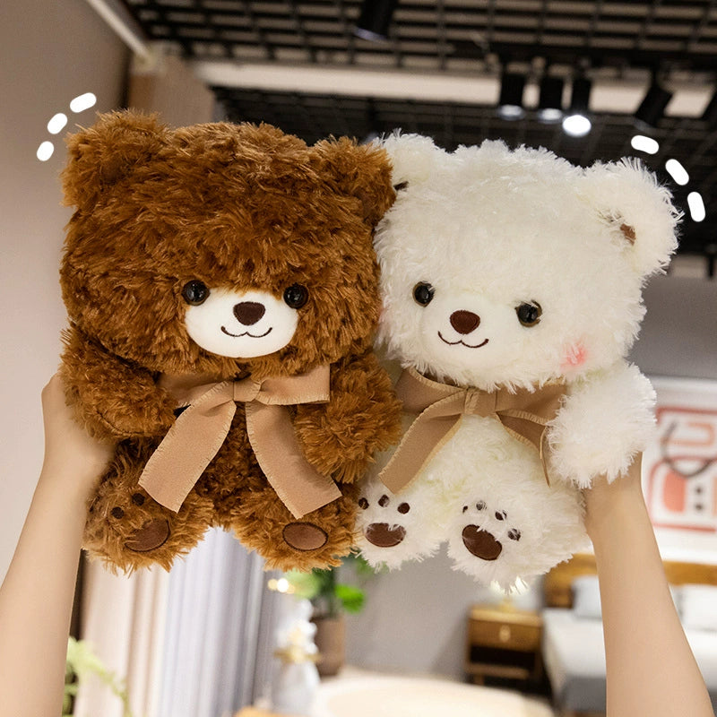 Bowknot Smile Teddy Bear Stuffed Animal Kawaii Plush Toy - Soft Friend