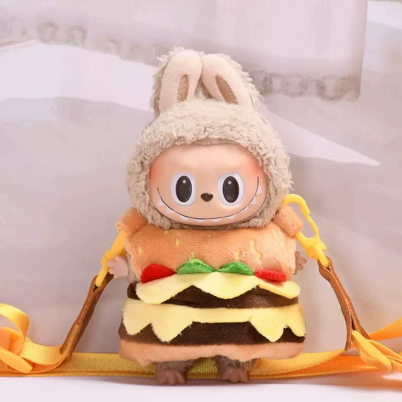 Hamburger Costume Labubu Clothes | Handmade Labubu Outfit - Soft Friend