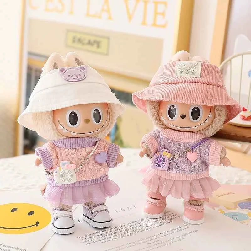 Pink Purple Macaron Labubu Clothes | Handmade Labubu Outfit