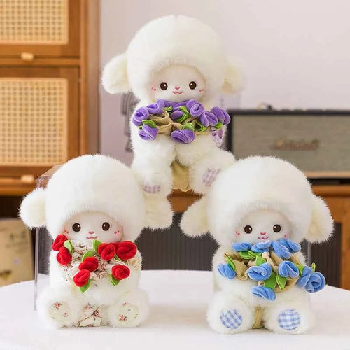 11" Rose Lamb Stuffed Animal Kawaii Plush Toy