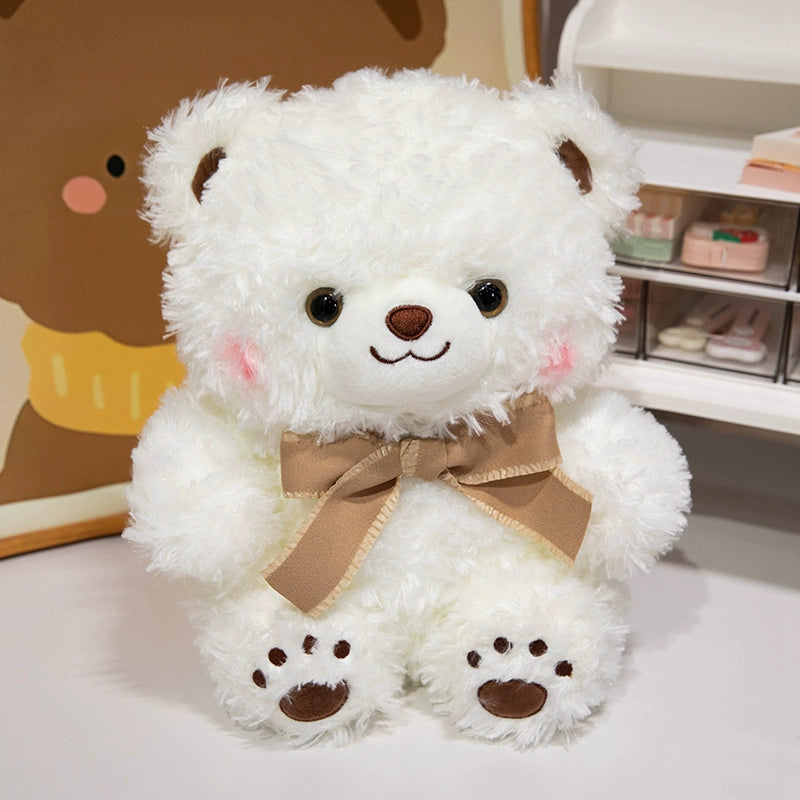 Bowknot Smile Teddy Bear Stuffed Animal Kawaii Plush Toy - Soft Friend