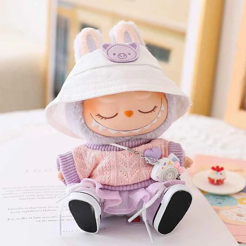 Pink Purple Macaron Labubu Clothes | Handmade Labubu Outfit