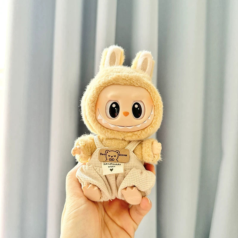 Macaron Colorful Overalls Labubu Clothes | Handmade Labubu Outfit - Soft Friend