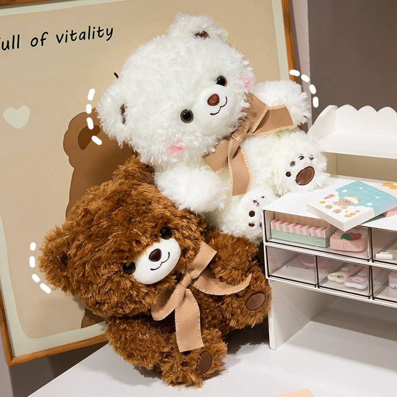 Bowknot Smile Teddy Bear Stuffed Animal Kawaii Plush Toy - Soft Friend