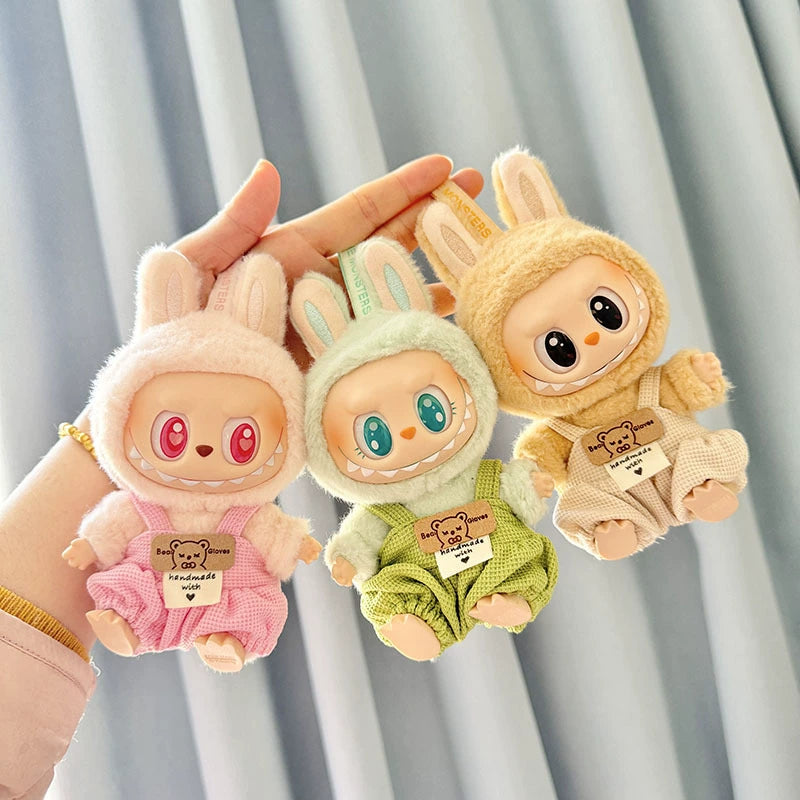 Macaron Colorful Overalls Labubu Clothes | Handmade Labubu Outfit - Soft Friend
