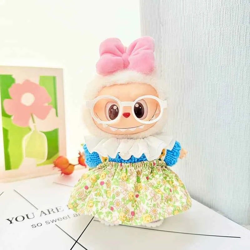 Floral Skirt Labubu Clothes | Handmade Labubu Outfit