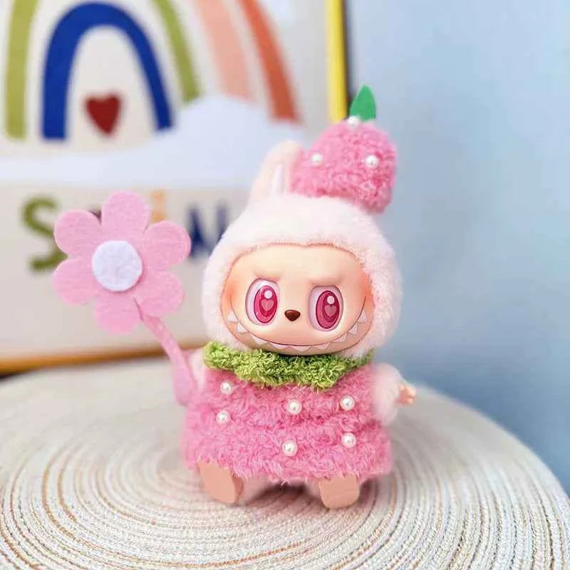 Strawberry Smoothie Labubu Clothes | Handmade Labubu Outfit