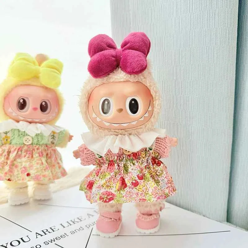 Floral Skirt Labubu Clothes | Handmade Labubu Outfit