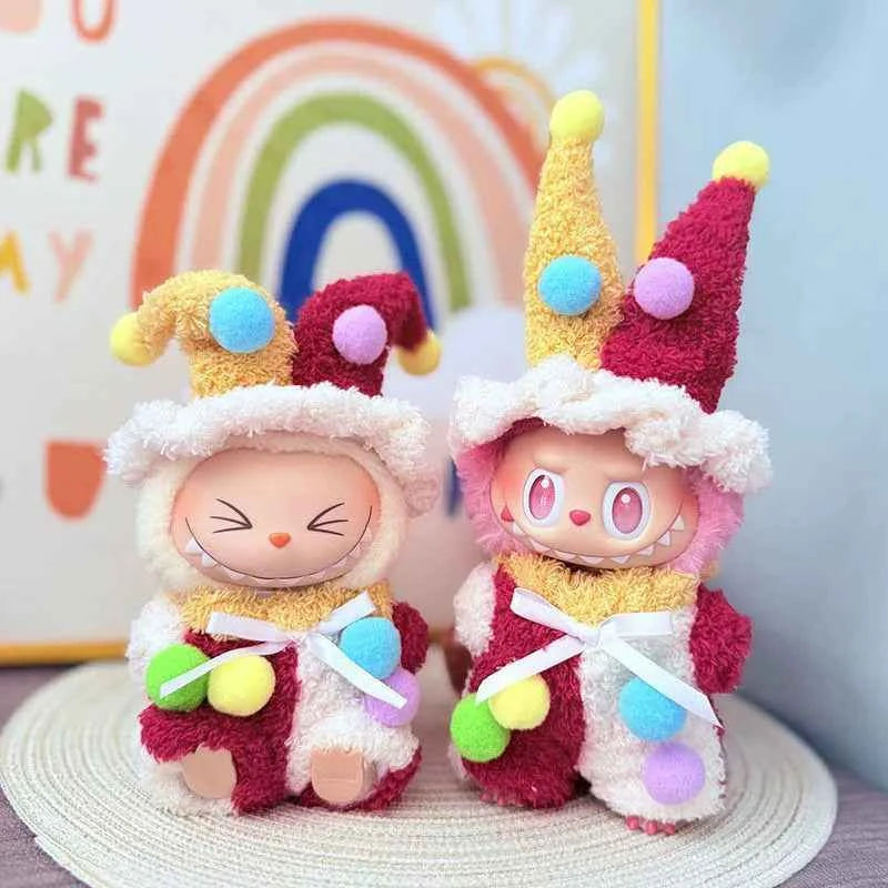 Colored Ball Clown Labubu Clothes | Handmade Labubu Outfit