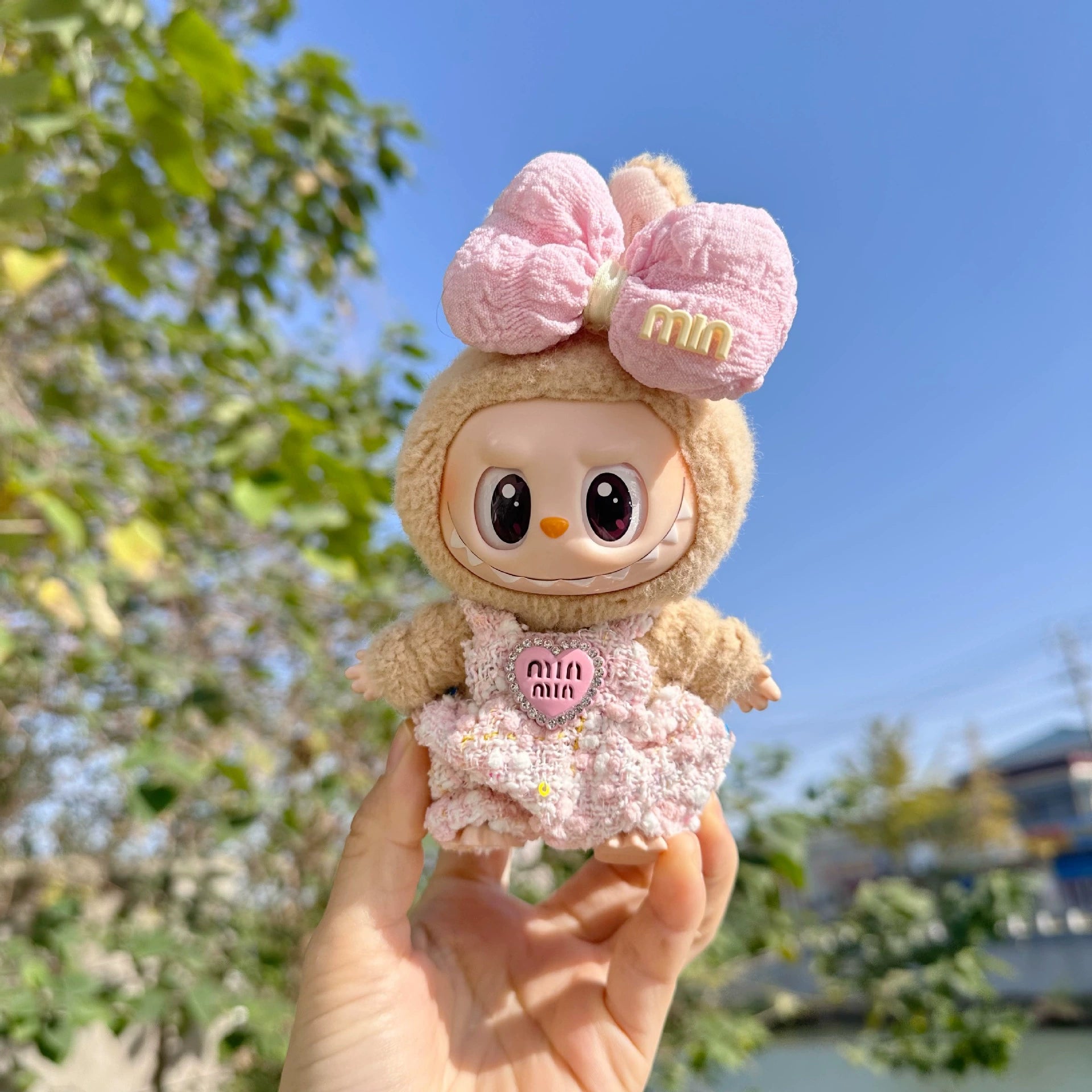 Pink Love Labubu Clothes | Handmade Labubu Outfit - Soft Friend
