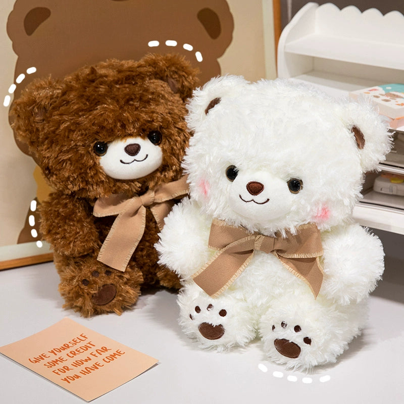 Bowknot Smile Teddy Bear Stuffed Animal Kawaii Plush Toy - Soft Friend