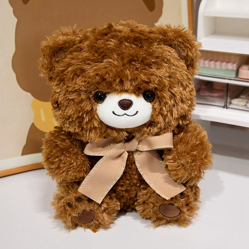 Bowknot Smile Teddy Bear Stuffed Animal Kawaii Plush Toy - Soft Friend