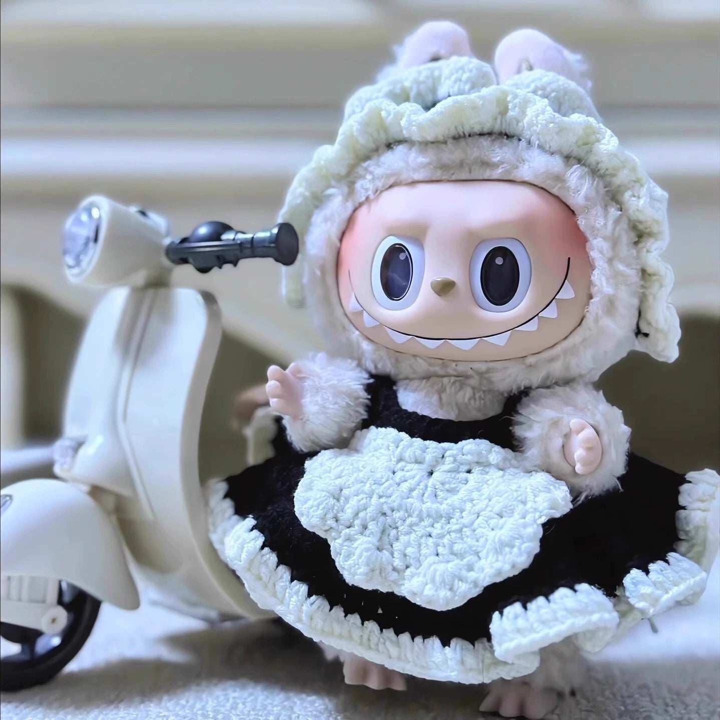 Mini Motorcycle Labubu Clothes | Handmade Labubu Outfit - Soft Friend
