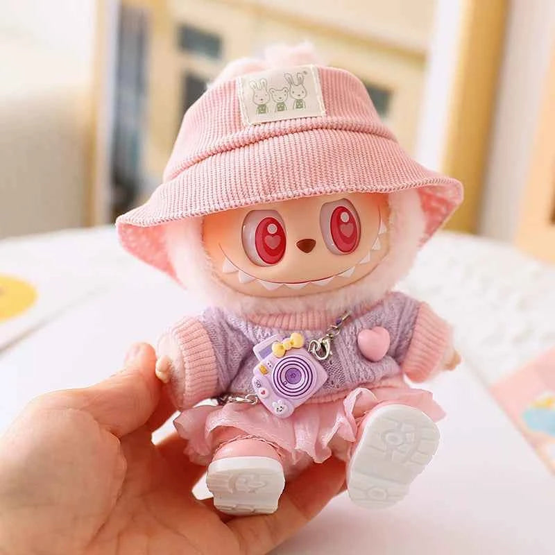 Pink Purple Macaron Labubu Clothes | Handmade Labubu Outfit