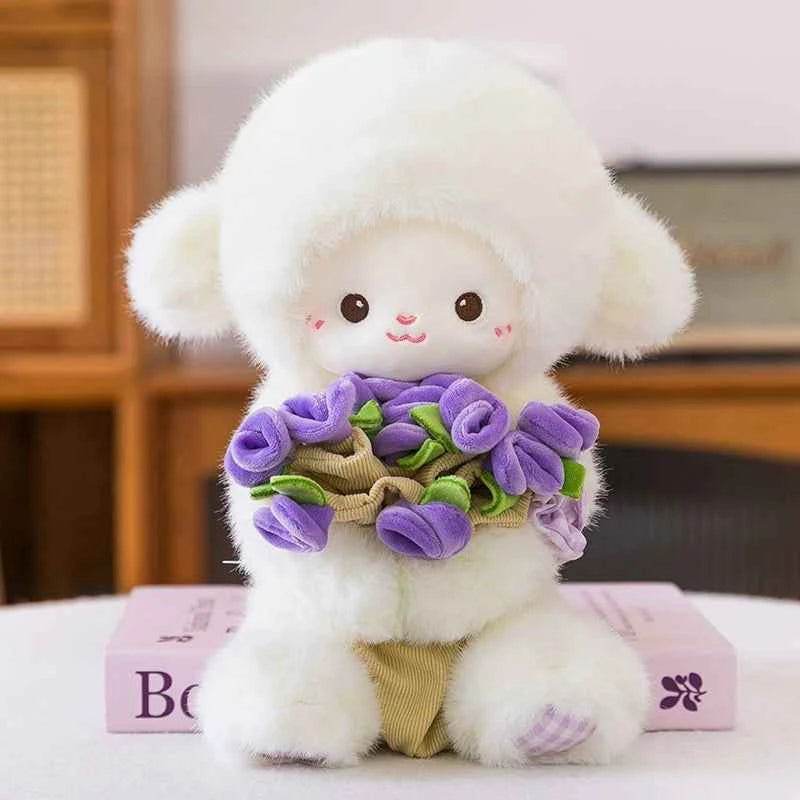 11" Rose Lamb Stuffed Animal Kawaii Plush Toy