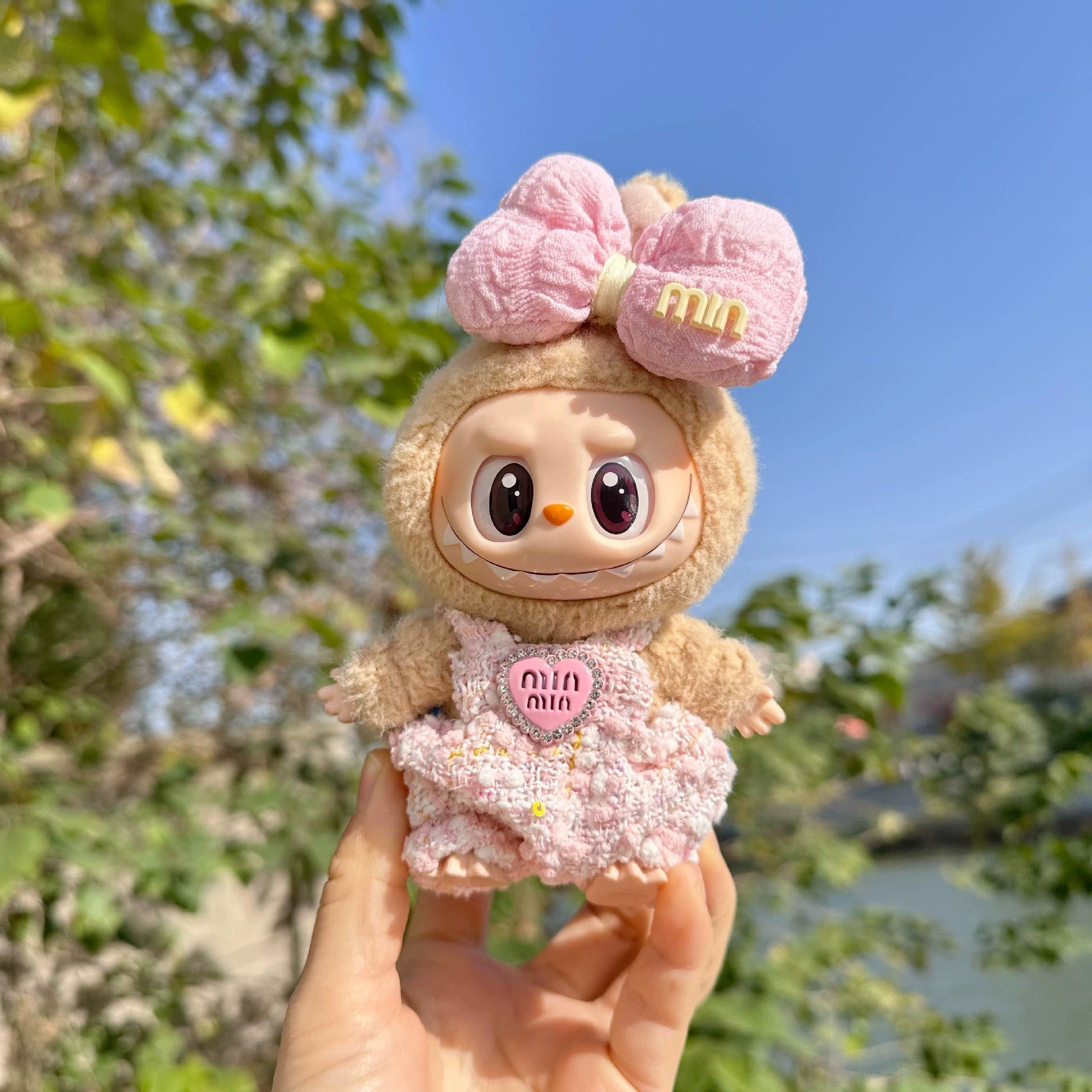 Pink Love Labubu Clothes | Handmade Labubu Outfit - Soft Friend