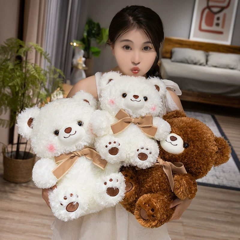 Bowknot Smile Teddy Bear Stuffed Animal Kawaii Plush Toy - Soft Friend